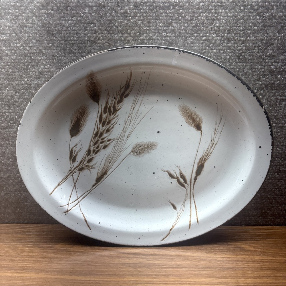 Midwinter Stonehenge Wild Oats12X9.5 Oval Serving Platter Rustic Vintage England